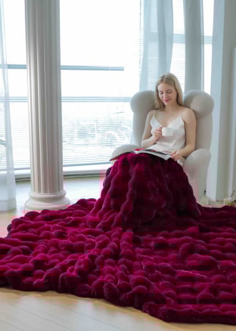 Pătură artificială iepure cu fermoar - Patura Cu Fermoar Din Blanita Artificiala De Iepure – Rabbit + Cocolino – 200x230 cm