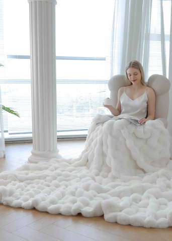 Patura Cu Fermoar Din Blanita Artificiala De Iepure – Rabbit + Cocolino – 200x230 cm [1]