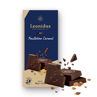 TABLETE ȘI BARE - Tableta Ciocolată Neagră Cu Caramel Feuilletine 100g