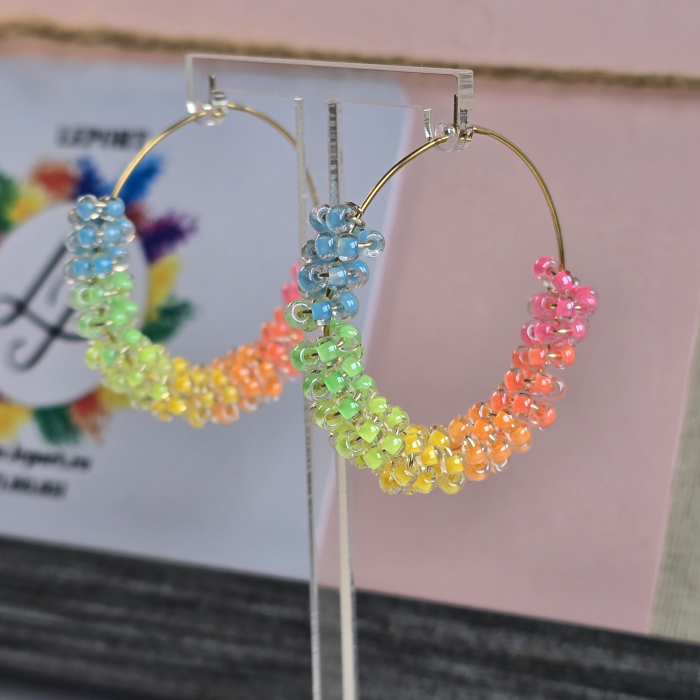 Cercei hoops curcubeu [1]