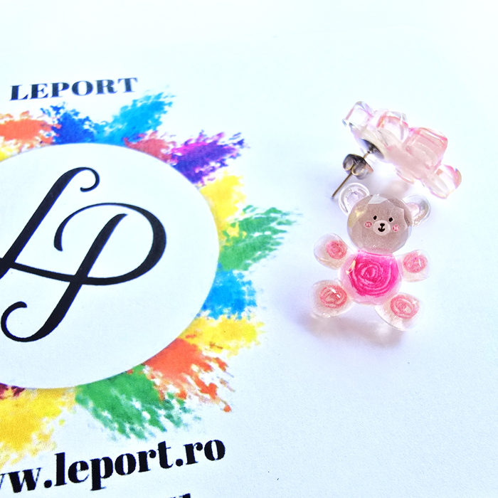 Cercei ursuleti roz [3]