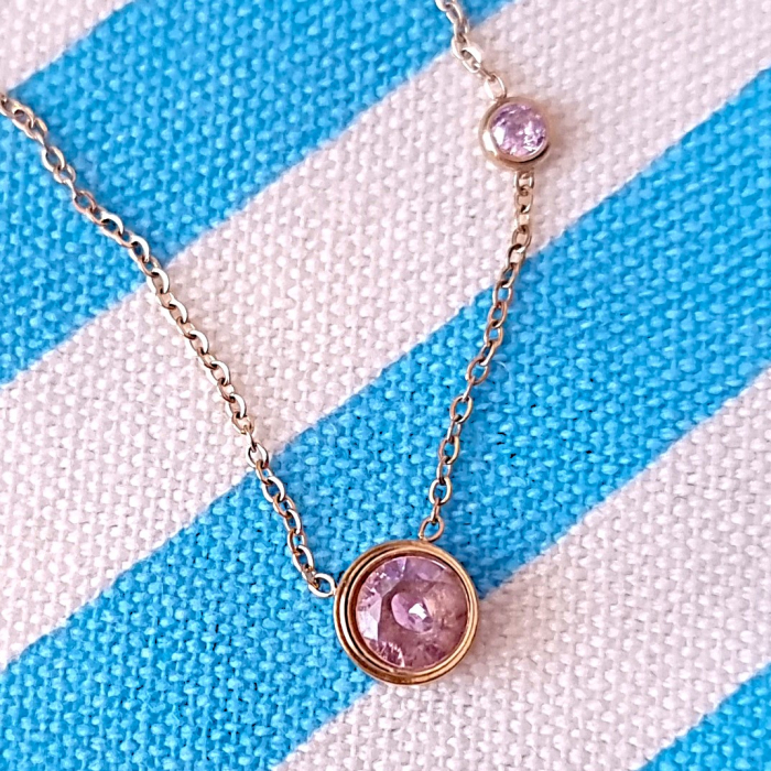 Colier cristale roz [2]