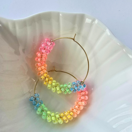 Cercei hoops curcubeu [3]