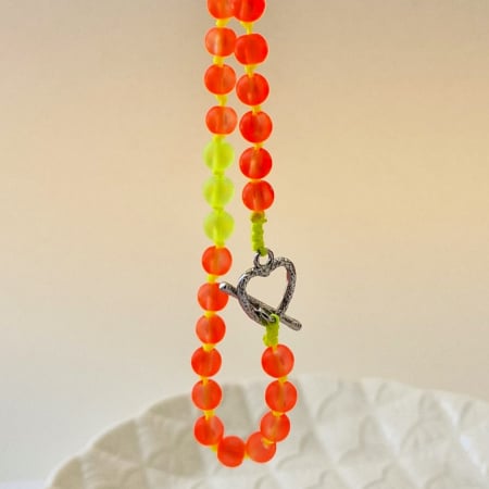 Coliere - Colier margele frosted neon