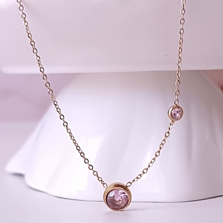 Coliere - Colier cristale roz