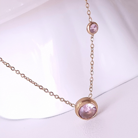 Colier cristale roz [4]