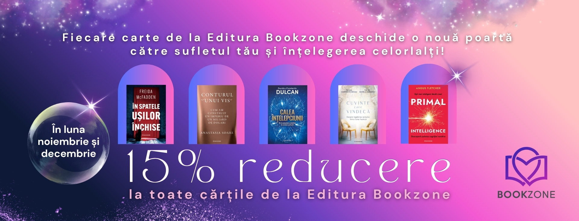 Reducere 15% Bookzone noiembrie decembrie