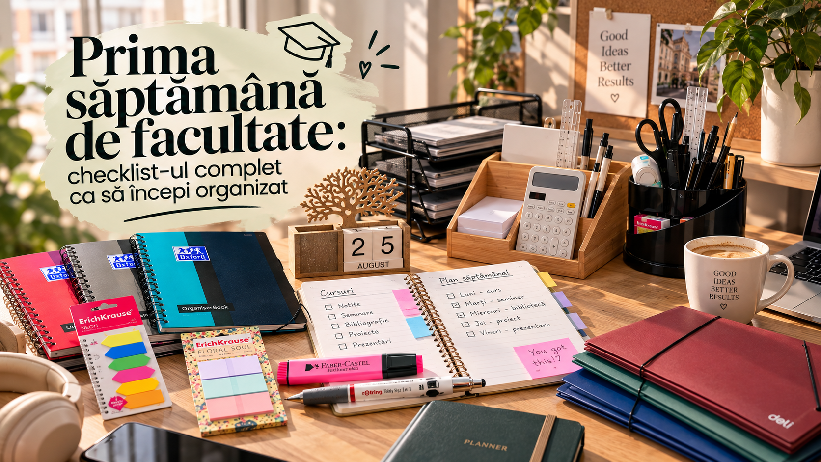Prima săptămână de facultate: checklist-ul complet ca să începi organizat