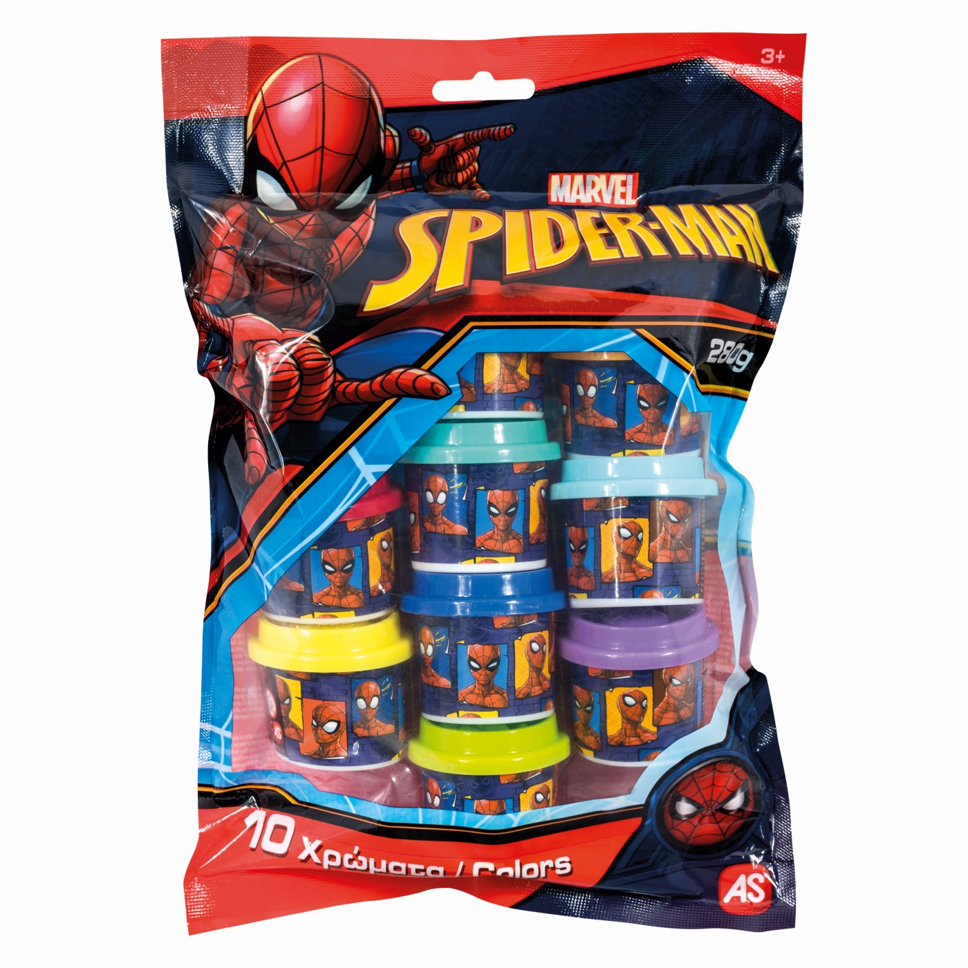 Plastilină și nisip kinetic - SET 10 BORCANASE DE PLASTILINA SPIDERMAN IN PUNGA DE PLASTIC