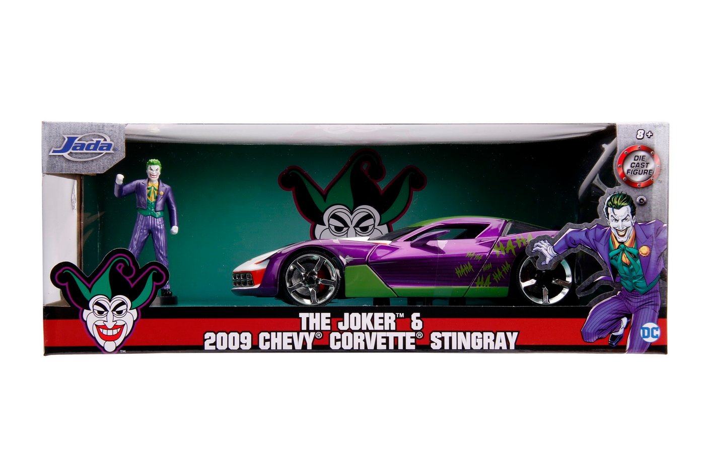 Jucării și jocuri - MASINUTE METALICA CHEVY CORVETTE STINGRAY 2009 SI FIGURINA JOKER SCARA 1:24