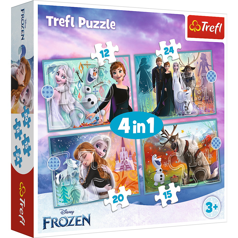 Jucării și jocuri - PUZZLE TREFL 4IN1 FROZEN 2 UIMITOAREA LUME DISNEY