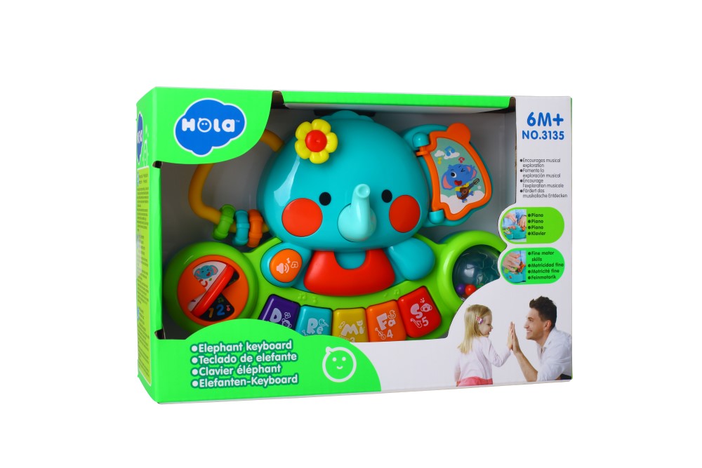 Jucării și articole pentru bebeluși - ELEFANT PIANINA MUZICALA
