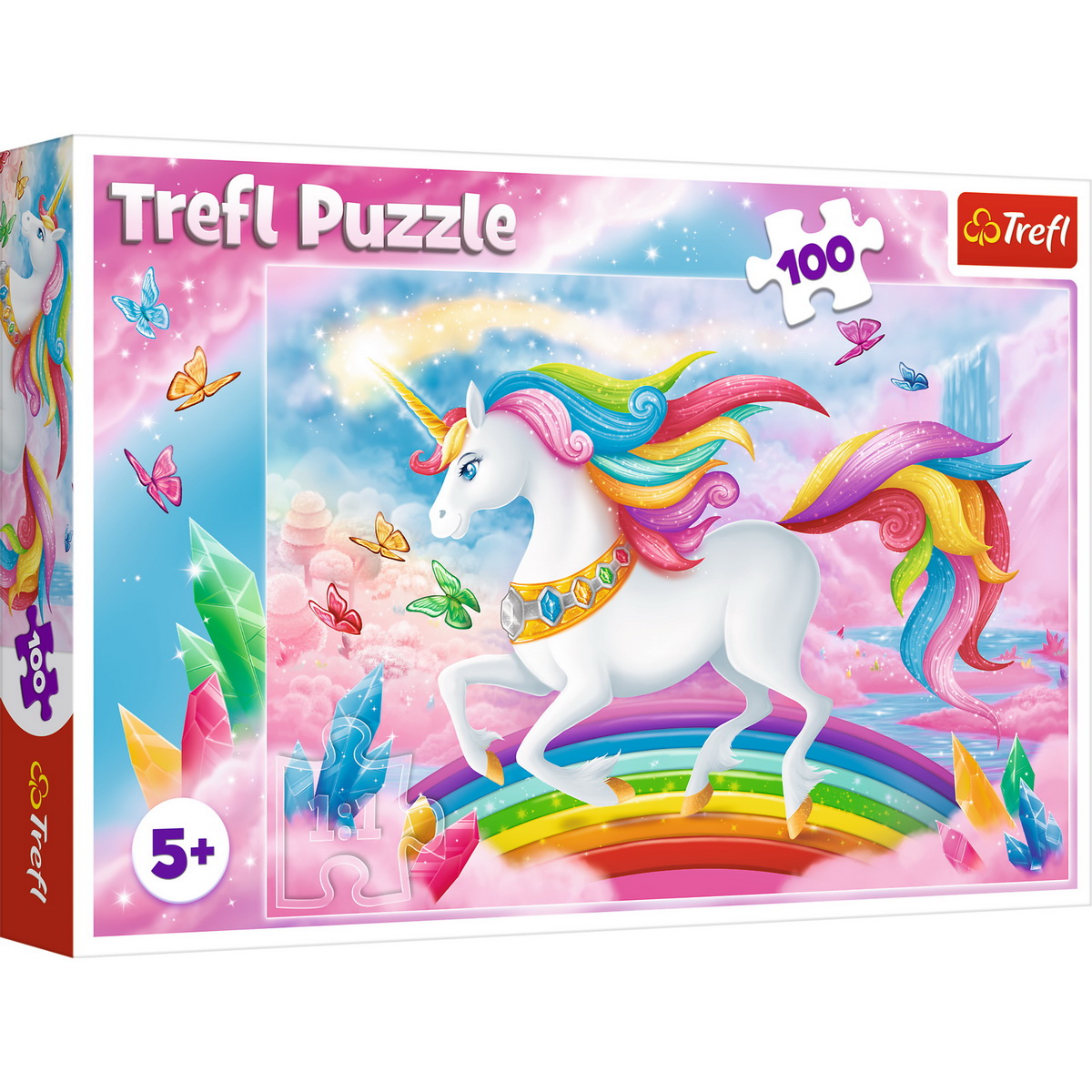 Jucării și jocuri - PUZZLE TREFL 100 LUMEA DE CRISTAL A UNICORNILOR