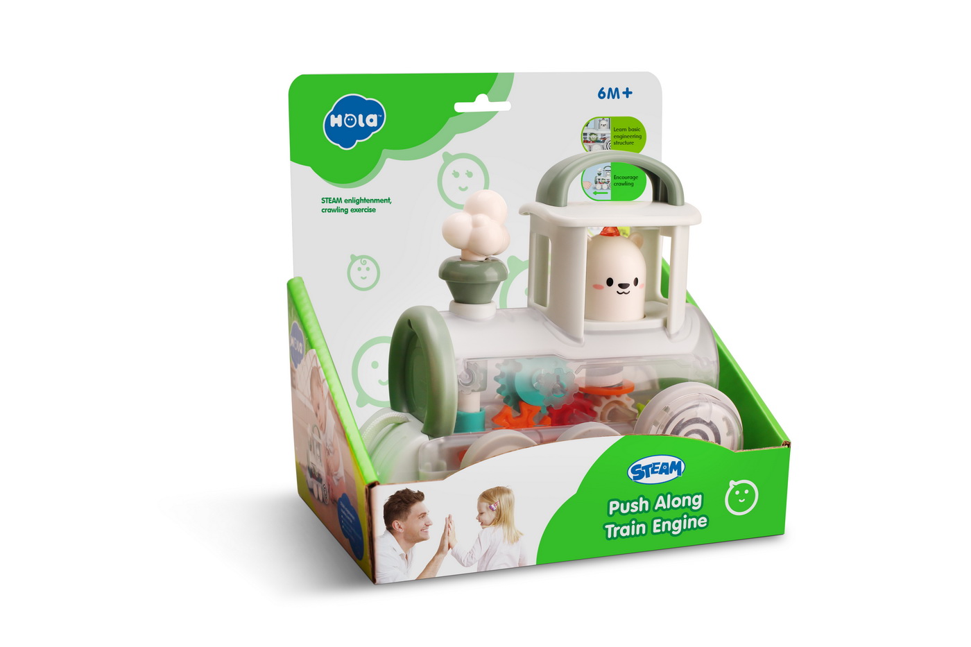 Jucării pentru bebeluși - LOCOMOTIVA CU MECANISM STEAM