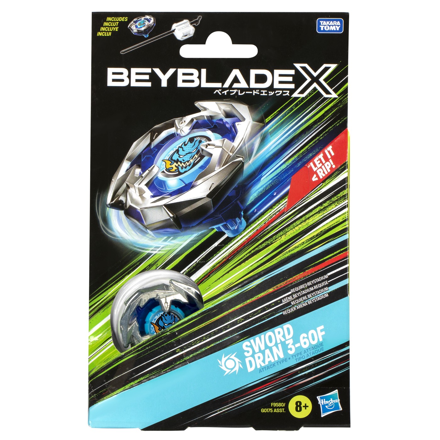 Figurine - BEYBLADE X LET IT RIP SET LANSATOR SI ROATA SWORD DRAN 3-60F