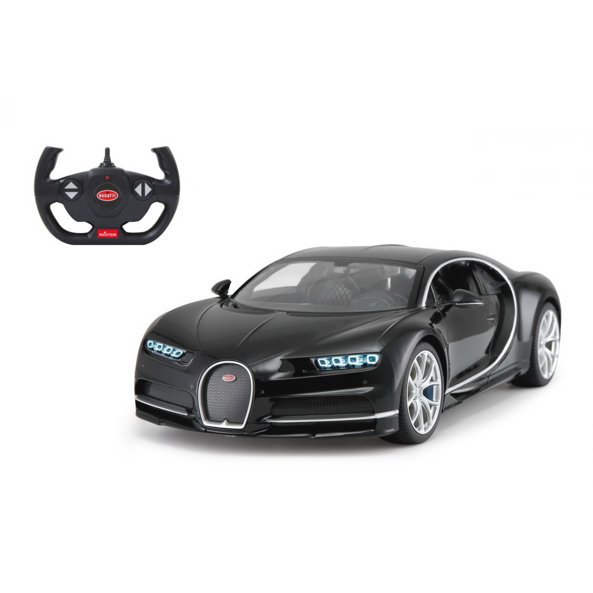 Jucării și jocuri - MASINA CU TELECOMANDA BUGATTI CHIRON NEGRU SCARA 1 LA 14