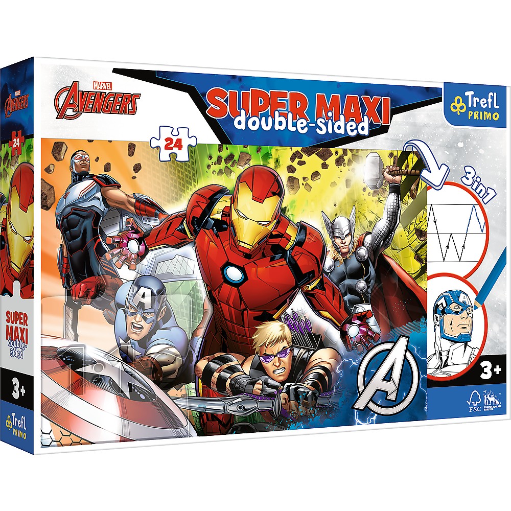 Jucării și jocuri - PUZZLE TREFL PRIMO  24 SUPER MAXI DISNEY  MARVEL RAZBUNATORII PUTERNICI