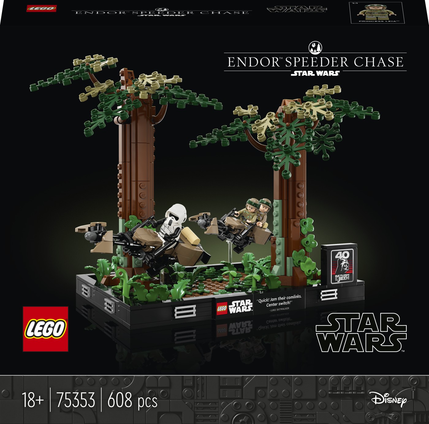 Jocuri educative și de societate - LEGO STAR WARS DIORAMA DE URMARIRE CU SPEEDERUL PE ENDOR 75353