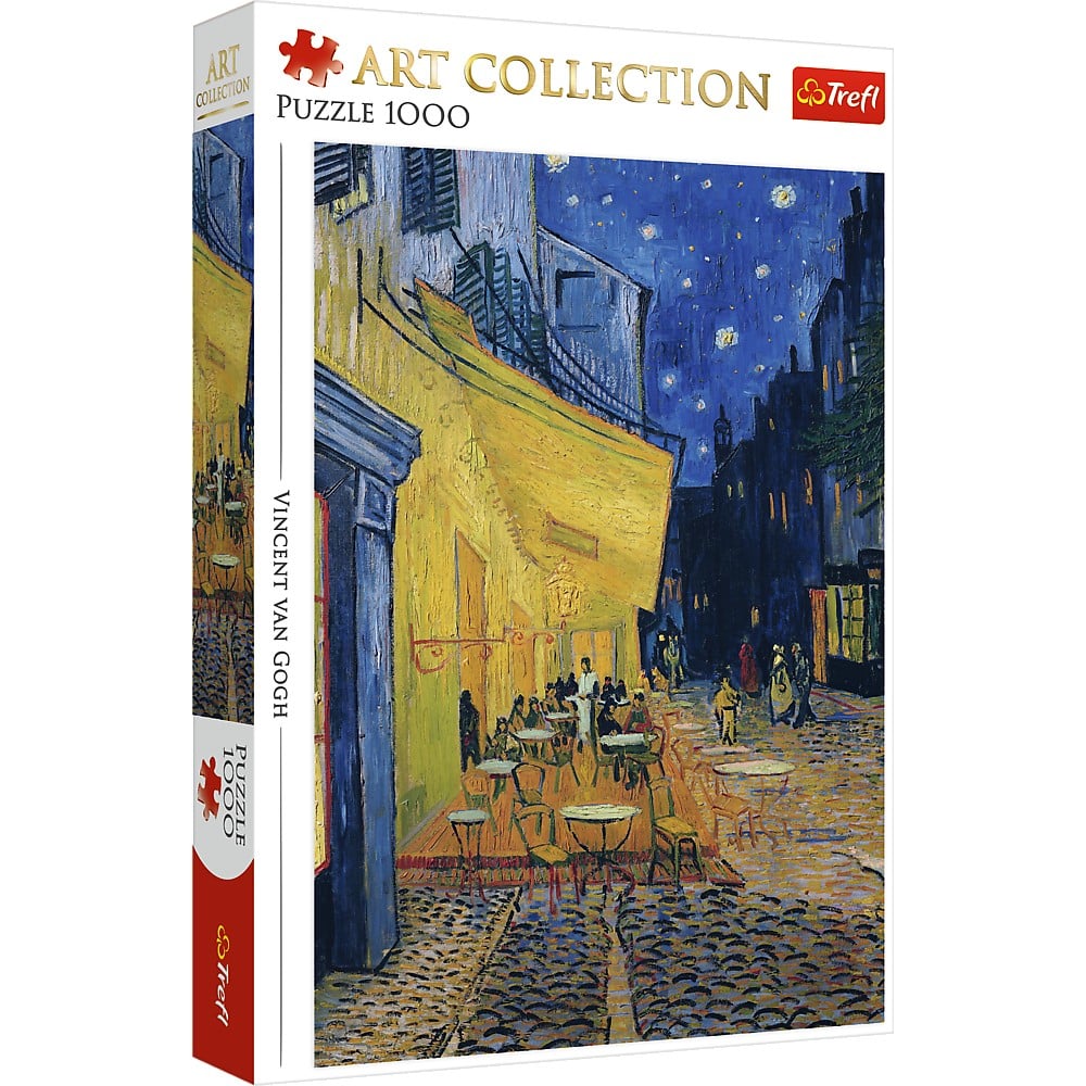 Jucării și jocuri - PUZZLE TREFL 1000 ART COLLECTION VINCENT VAN GOGH TERASA CAFENEA NOAPTEA