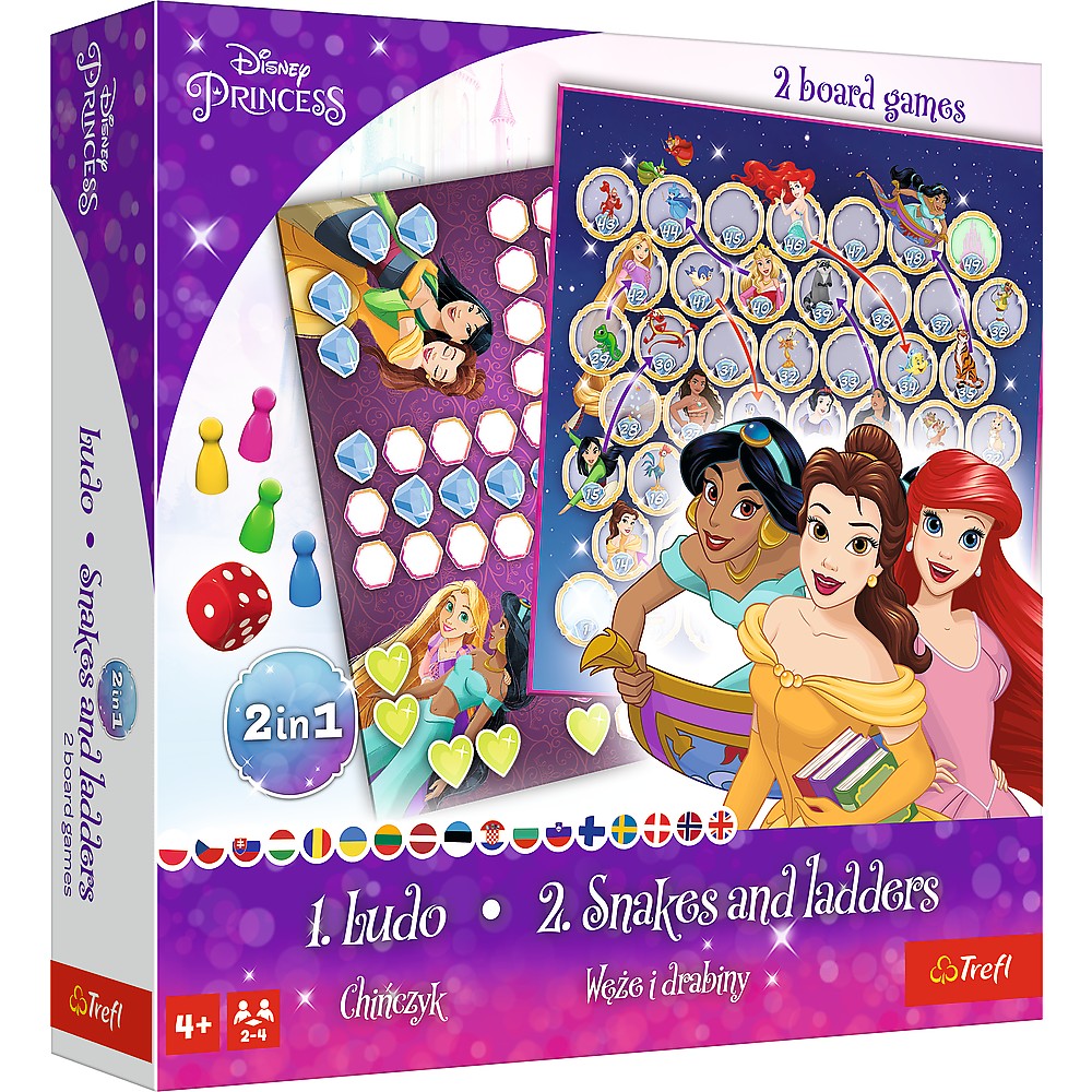 Jucării și jocuri - JOC DISNEY PRINCESS 2IN1 LUDO SI SERPISORI SCARI