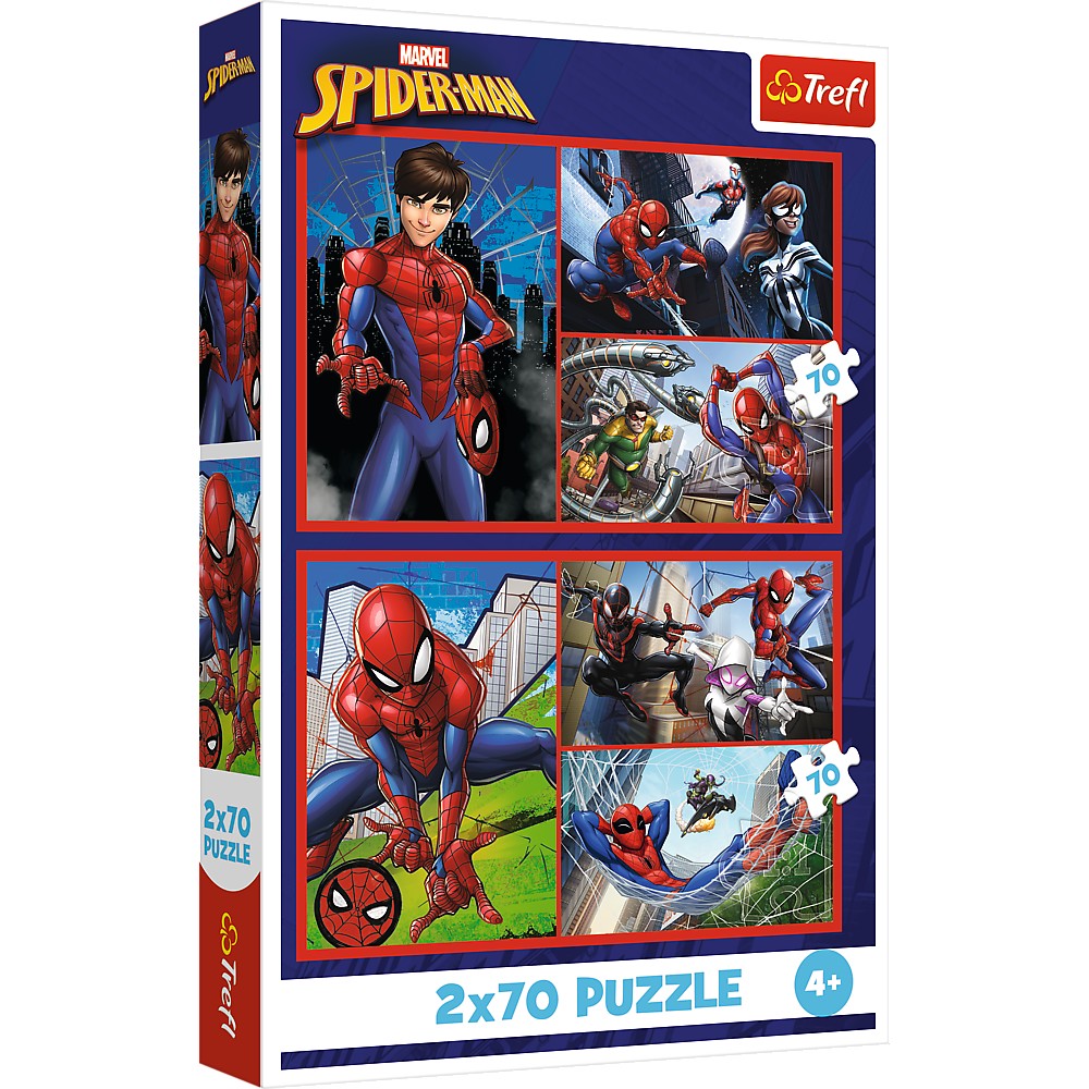 Jucării și jocuri - PUZZLE TREFL 2X70 MARVEL SPIDER-MAN AVENTURILE LUI SPIDER-MAN