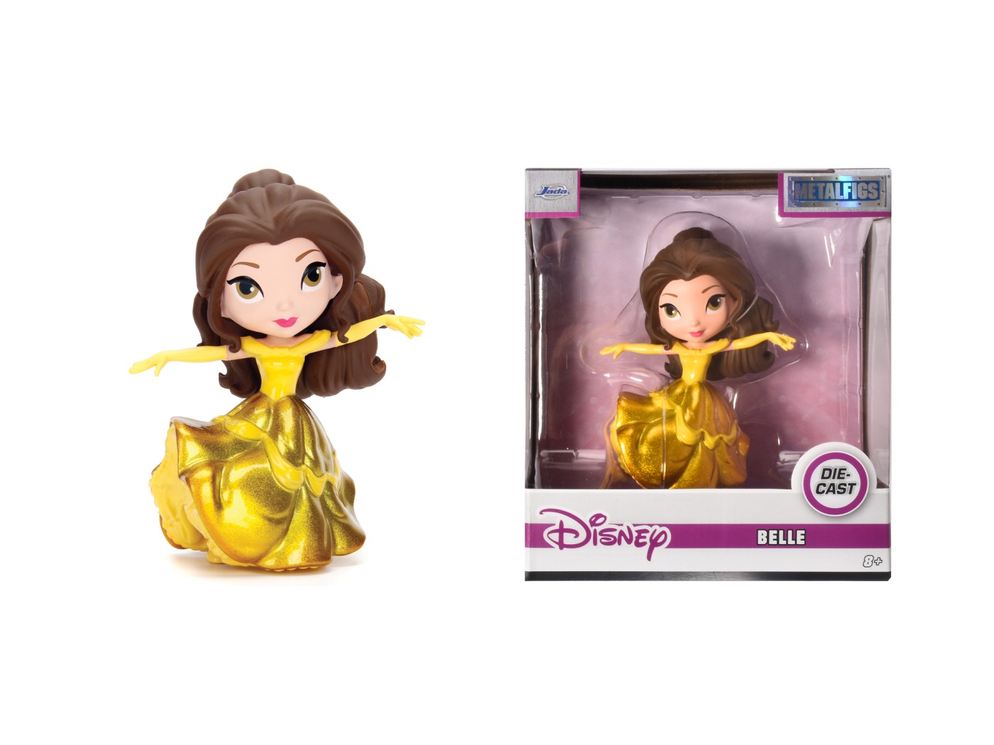 Jucării și jocuri - JADA FIGURINA DISNEY PRINCESS BELLE CU ROCHITA AURIE 10CM