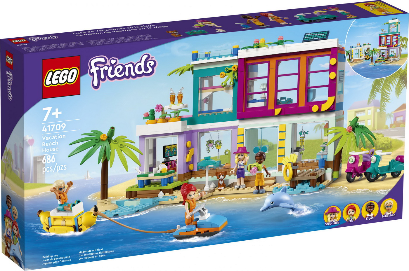 Jocuri educative și de societate - LEGO FRIENDS CASA DE VACANTA DE PE PLAJA 41709