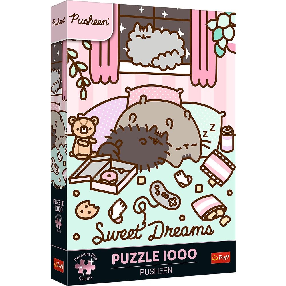 Jucării și jocuri - PUZZLE TREFL 1000 PREMIUM PLUS PUSHEEN VISE PLACUTE