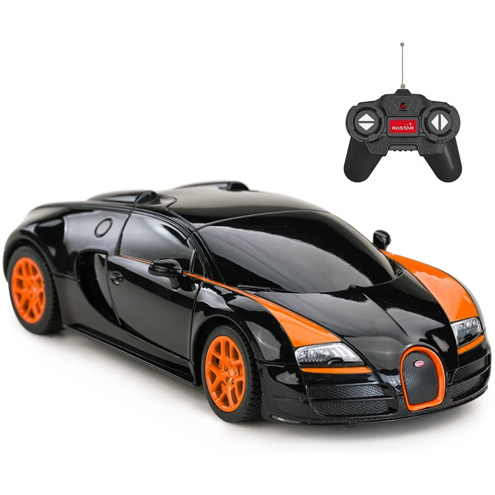 Jucării și jocuri - MASINA CU TELECOMANDA BUGATTI GRAND SPORT VITESSE NEGRU CU SCARA 1 LA 18