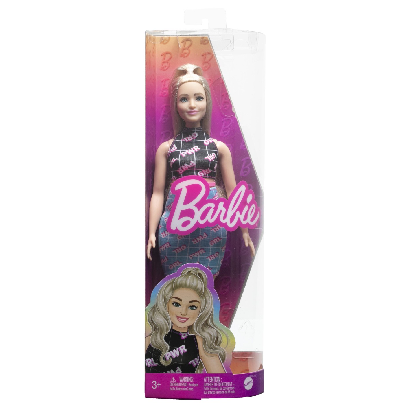 Jucării și jocuri - PAPUSA BARBIE FASHIONISTA BLONDA CU BORSETA ROZ