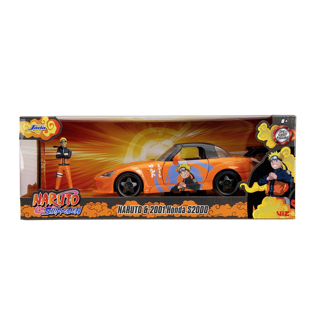 Jucării și jocuri - JADA NARUTO SHIPPUDEN SET FIGURINA NARUTO SI MASINUTA METALICA HONDA 2001 S2000 SCARA 1:24