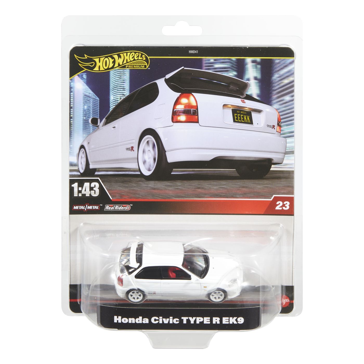 Jucării și jocuri - HOT WHEELS PREMIUM REAL RIDERS MASINUTA METALICA HONDA CIVIC TYPE R EK9 SCARA 1 LA 43