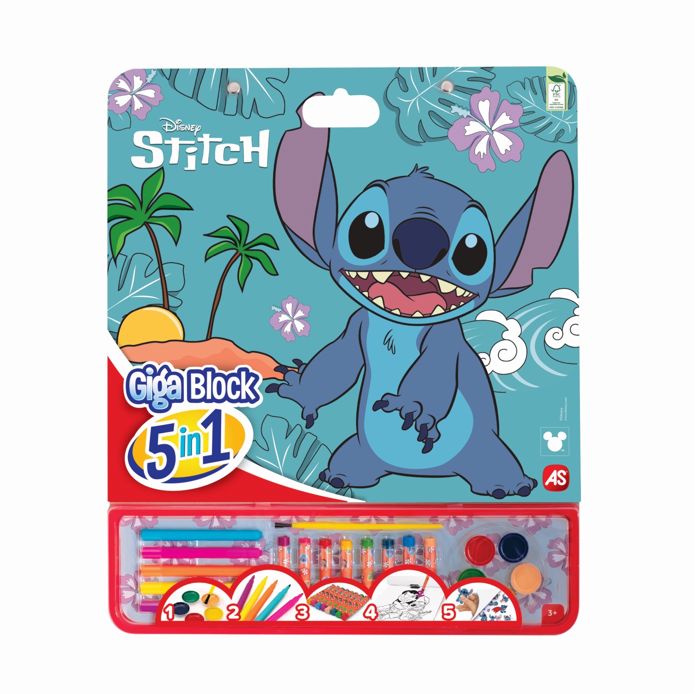Jucării și jocuri - SET PENTRU DESEN GIGA BLOCK 5 IN 1 STITCH