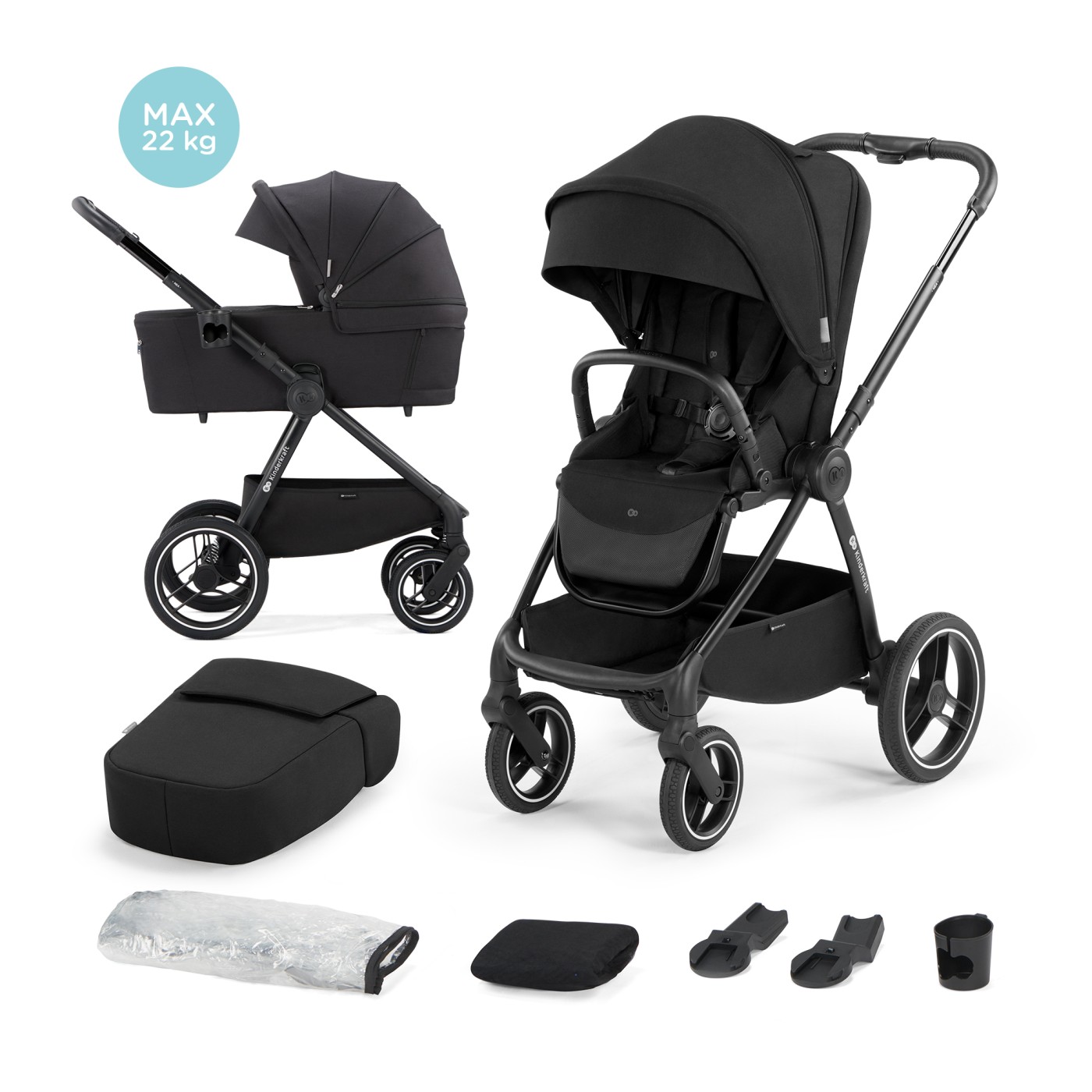 Jucării și jocuri - CARUCIOR MULTIFUNCTIONAL 2IN1 KINDERKRAFT NEA NIGHT BLACK