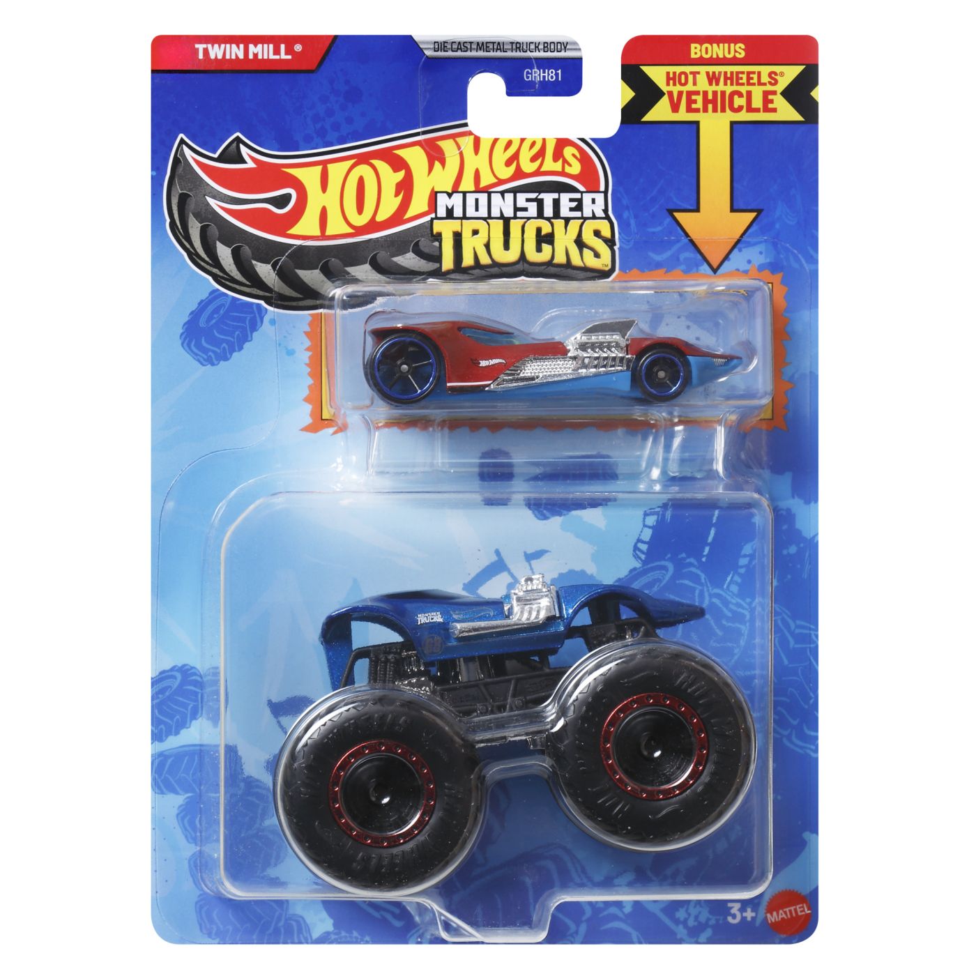 Jucării și jocuri - HOT WHEELS MONSTER TRUCK SI MASINUTA METALICA TWIN MILL
