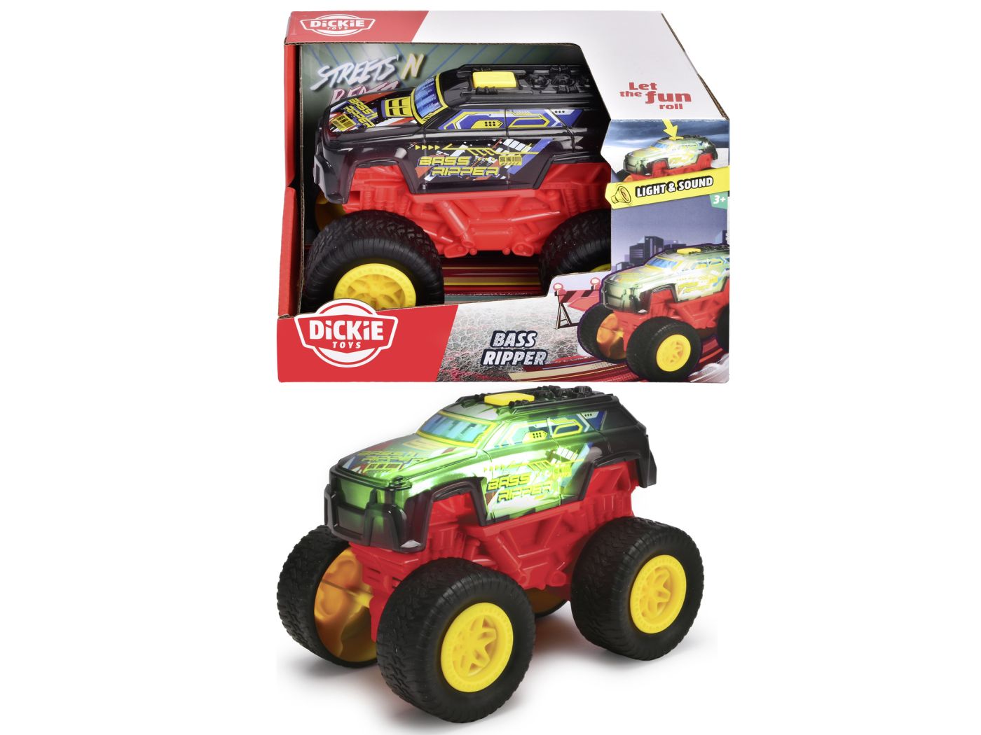 Jucării și jocuri - DICKIE MASINA DE TEREN BASS RIPPER CU LUMINI SI SUNETE 17CM