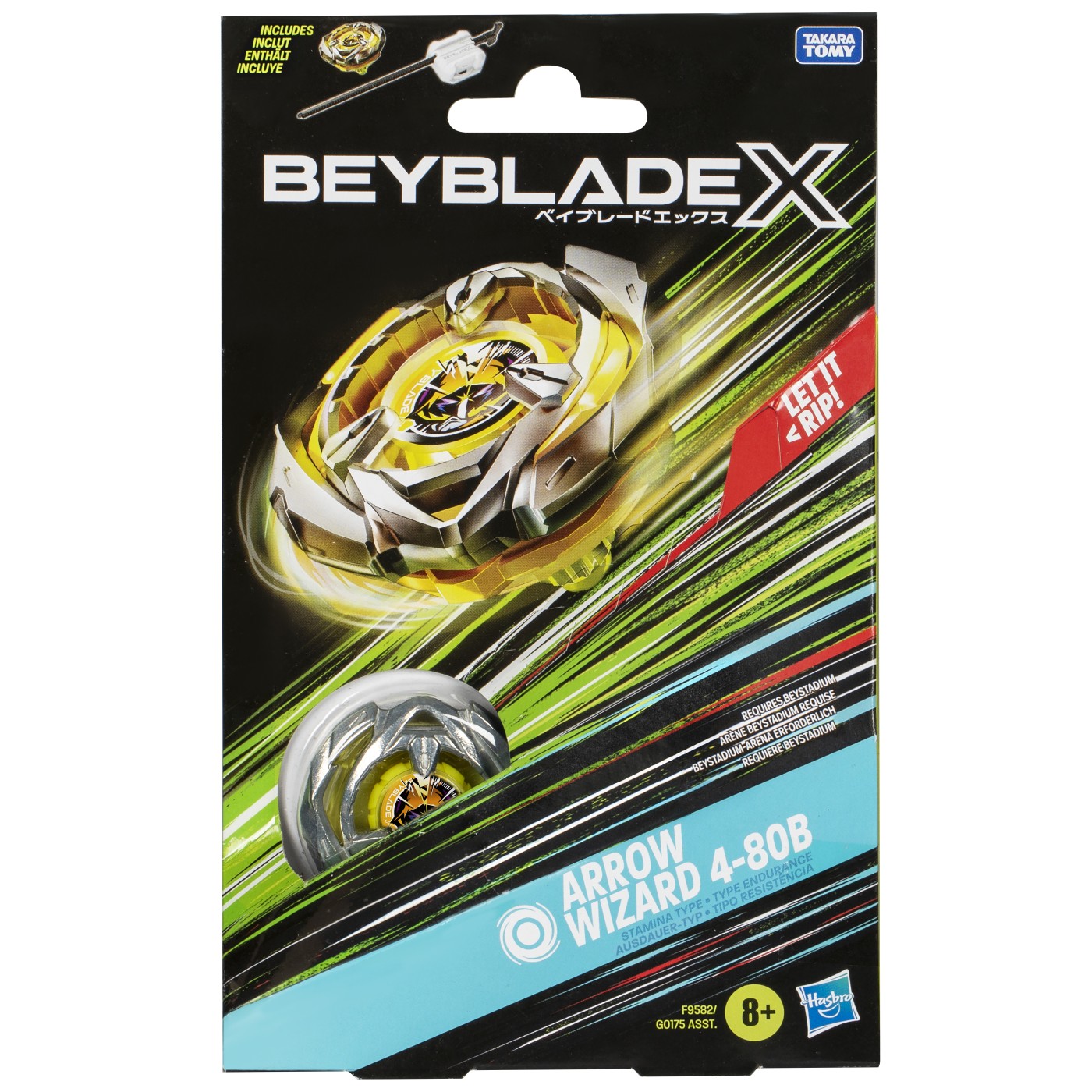 Figurine - BEYBLADE X LET IT RIP SET LANSATOR SI ROATA ARROW WIZARD 4-80B