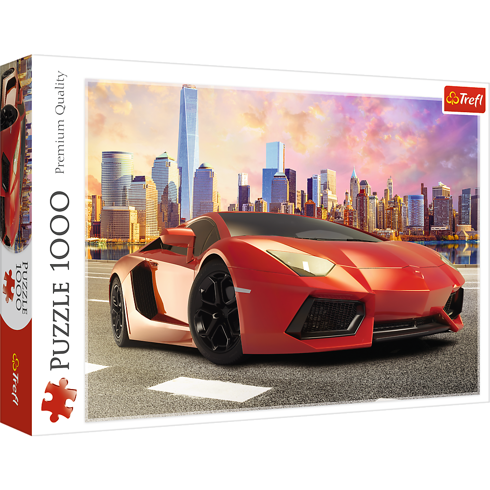Jucării și jocuri - PUZZLE TREFL 1000 LAMBORGHINI ROSU