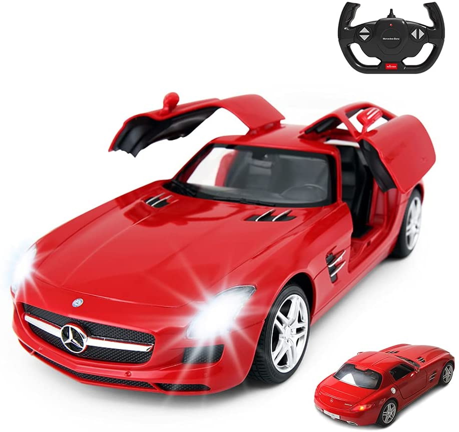 Jucării și jocuri - MASINA CU TELECOMANDA MERCEDES-BENZ SLS ROSU SCARA 1 LA 14