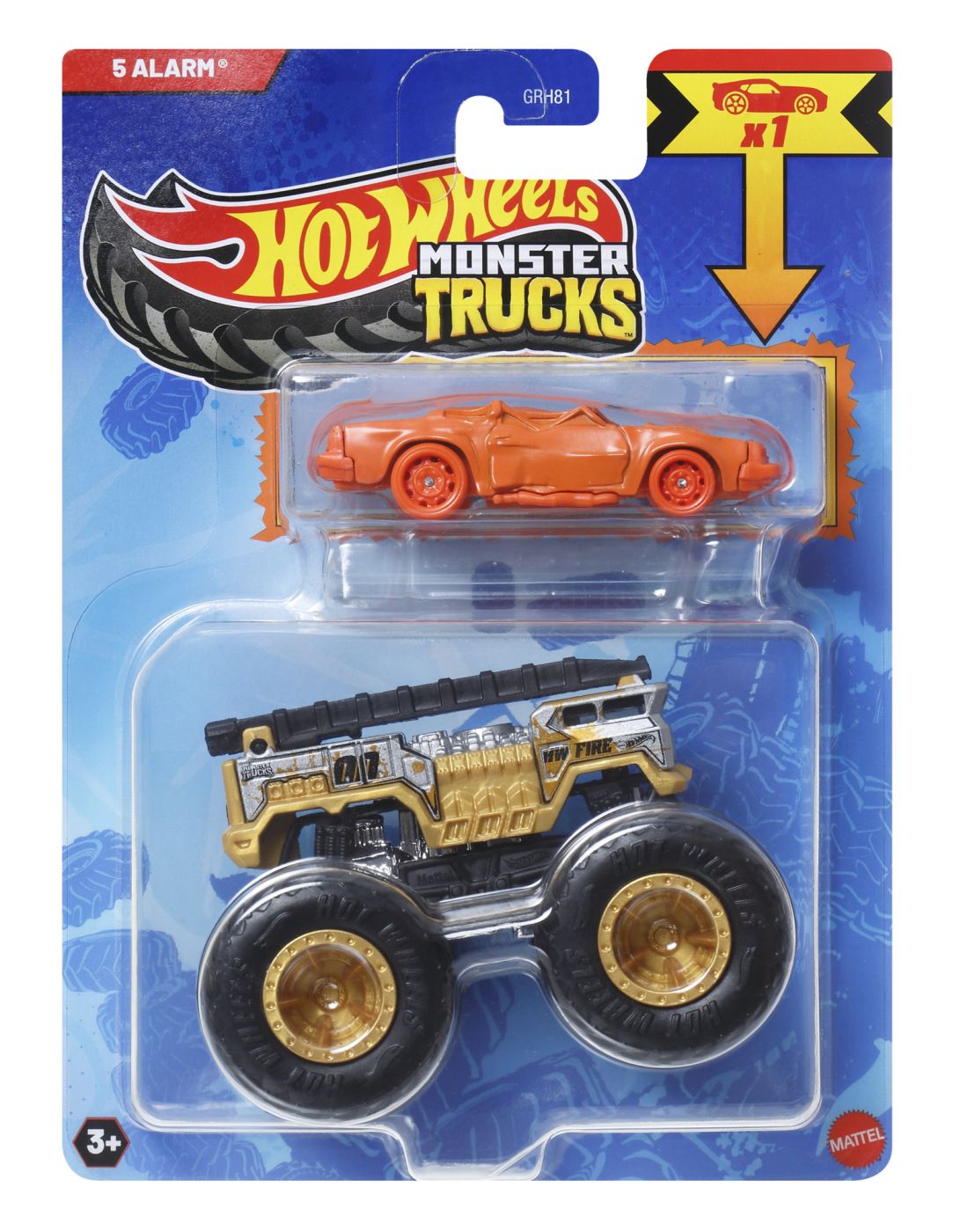 Jucării și jocuri - HOT WHEELS MONSTER TRUCK SI MASINUTA METALICA 5 ALARM