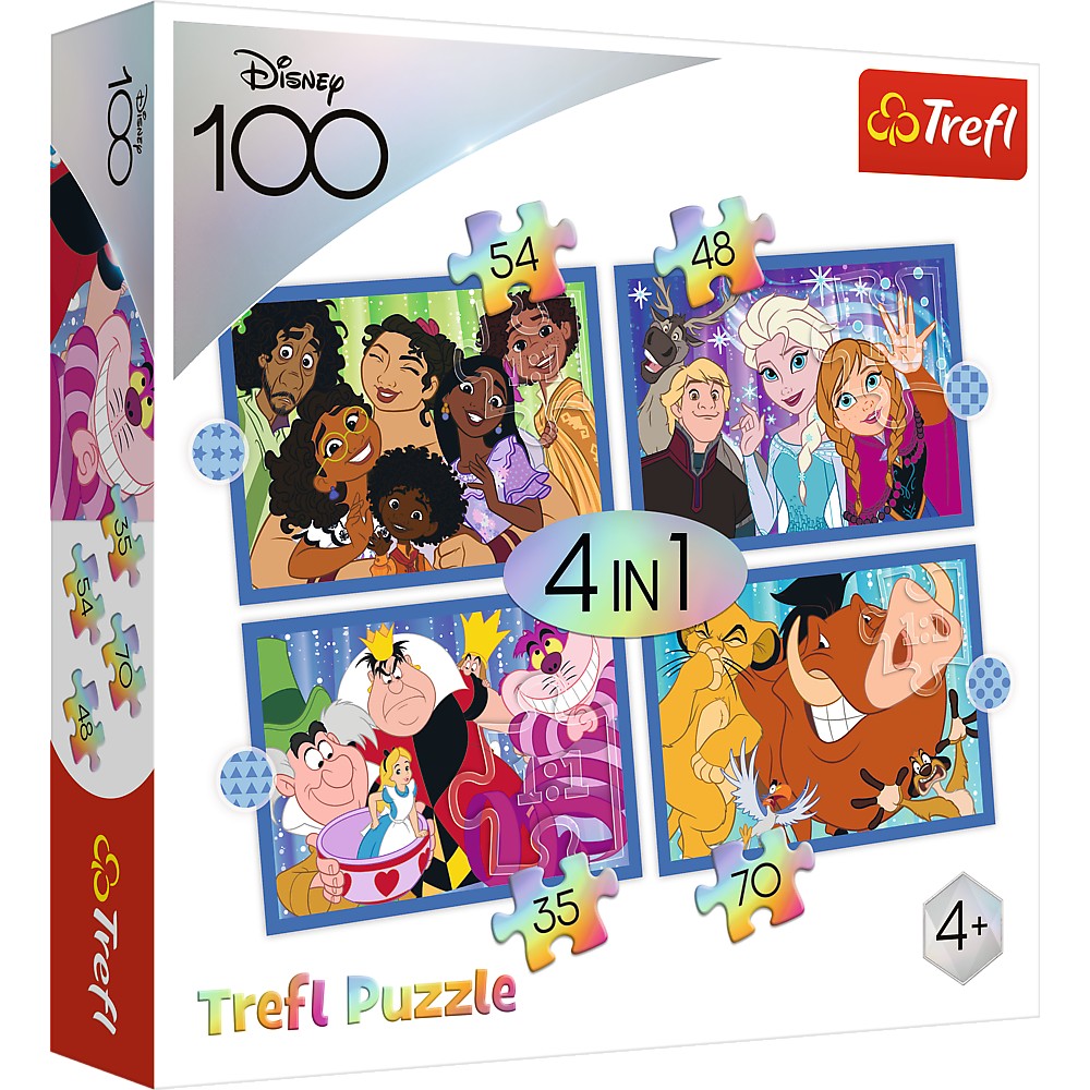 Jucării și jocuri - PUZZLE TREFL DISNEY 4IN1 MINUNATA LUME DISNEY
