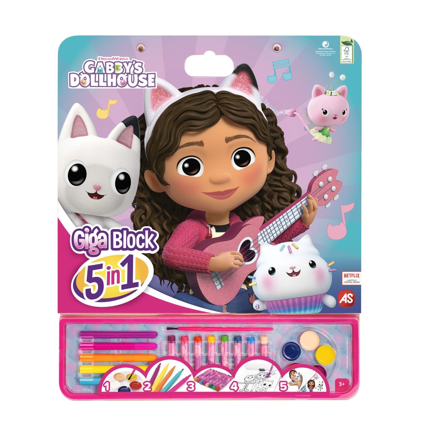 Jucării și jocuri - SET PENTRU DESEN GIGA BLOCK 5 IN 1 GABBY DOLLHOUSE