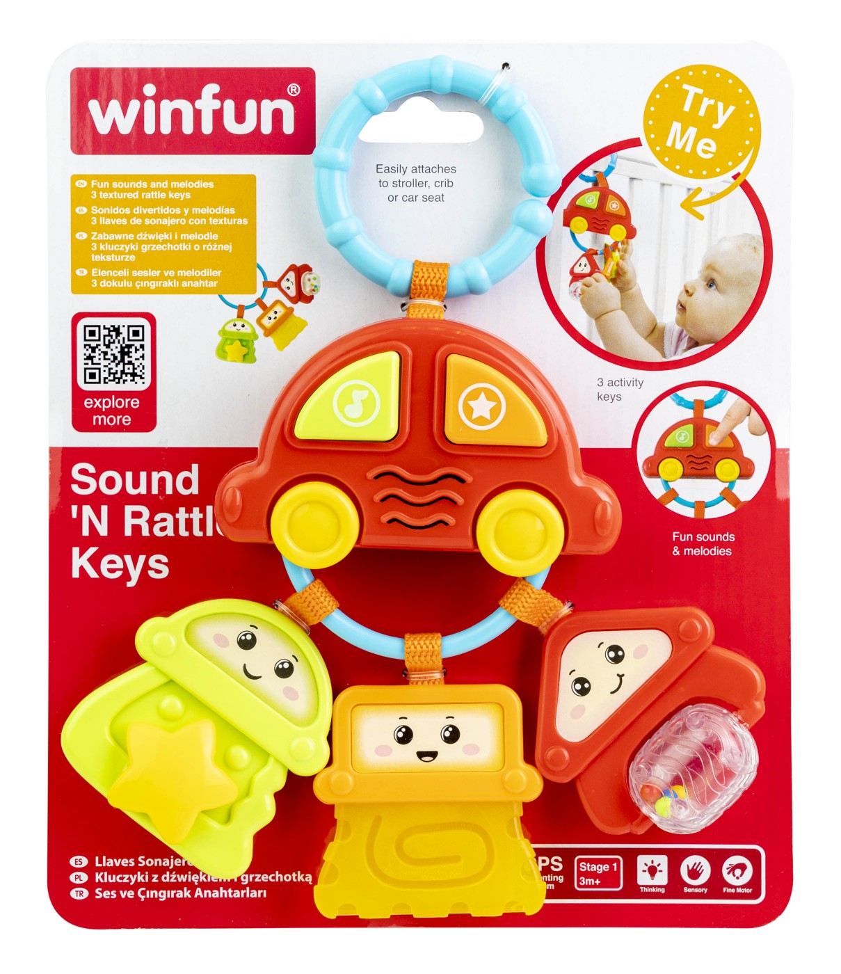 Jucării și jocuri - WINFUN ZORNAITOARE MASINUTA CU 3 CHEI