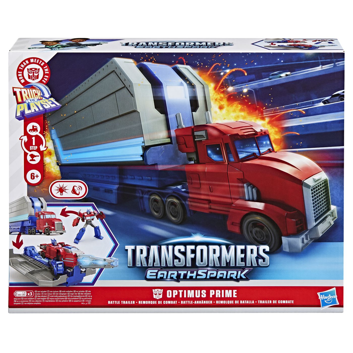 Jucării și jocuri - TRANSFORMERS EARTHSPARK CAMION CU REMORCA DE LUPTA OPTIMUS PRIME