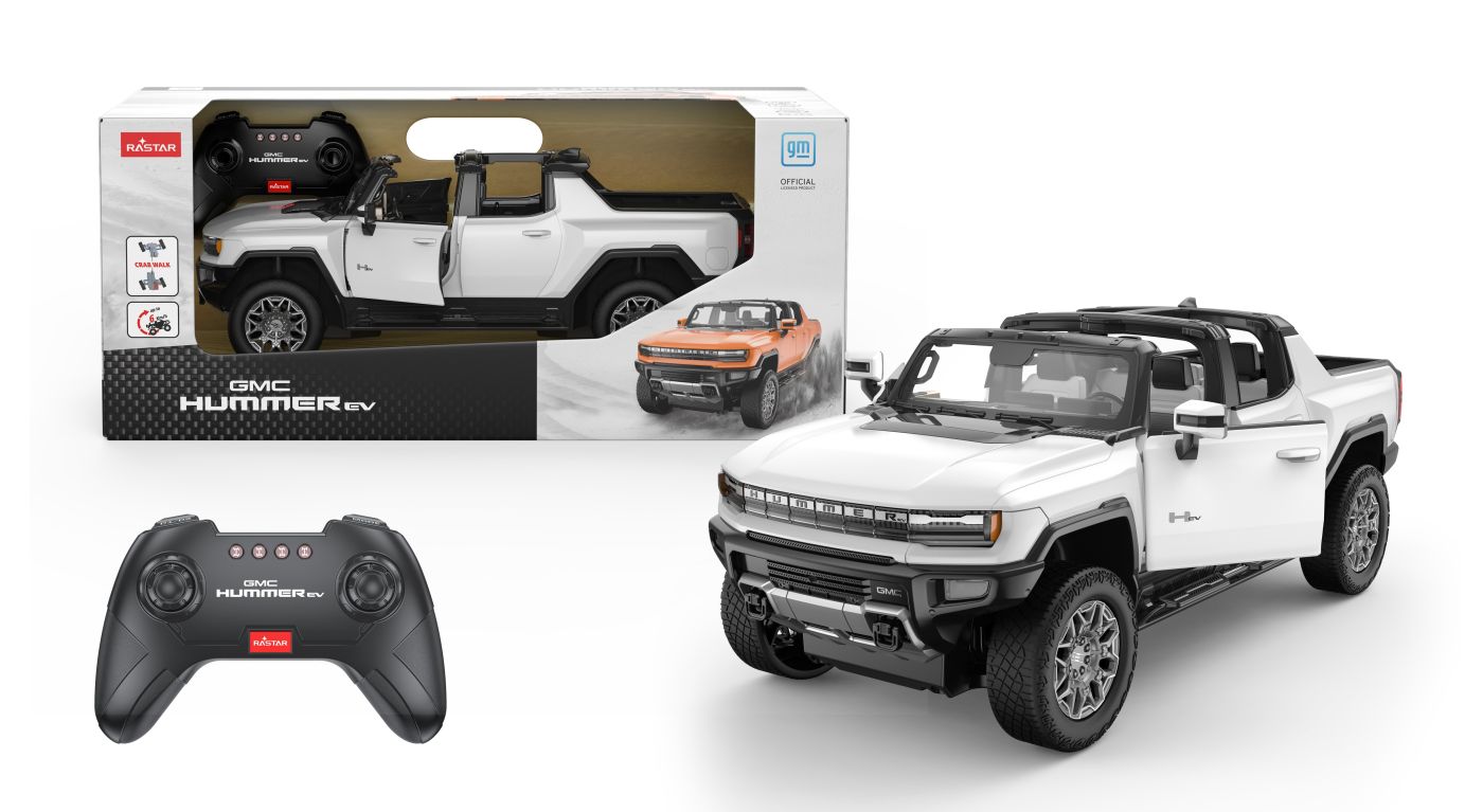 Jucării și jocuri - MASINA CU TELECOMANDA GMC HUMMER EV ALB SCARA 1 LA 16