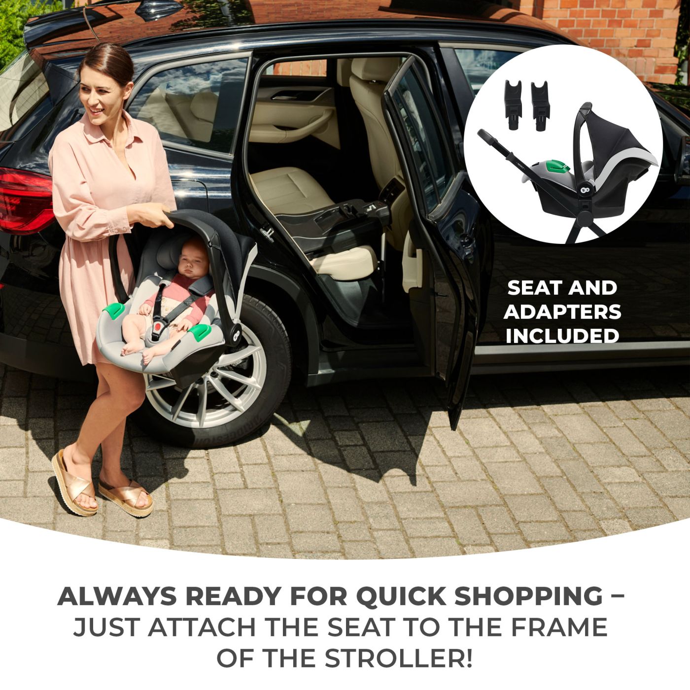 Jucării și jocuri - CARUCIOR KINDERKRAFT NEWLY, 3 IN 1, LIGHT GREY