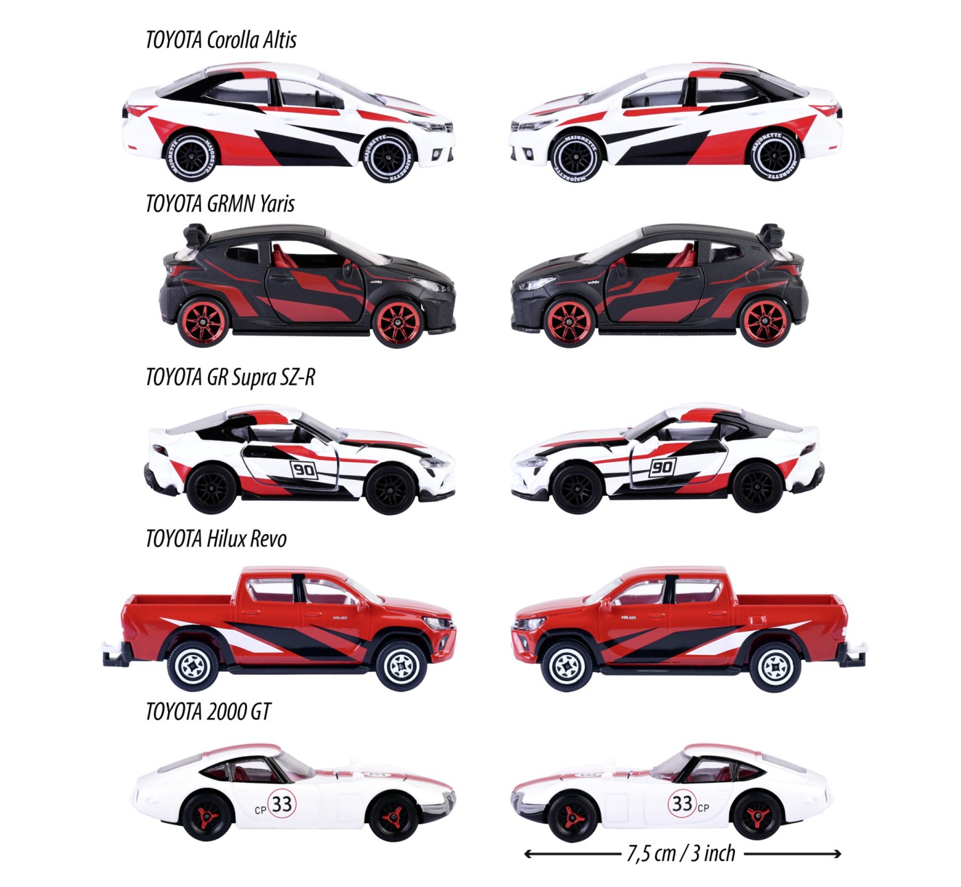 MAJORETTE MASINUTE METALICE PACHET CADOU TOYOTA 5 MASINI [2]