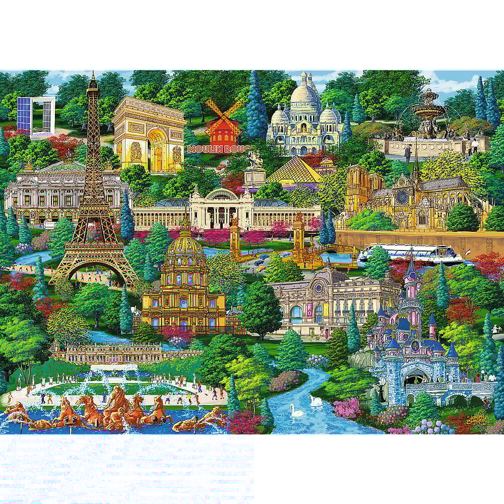 PUZZLE TREFL DIN LEMN 1000 PIESE OBIECTIVE TURISTICE FAIMOASE DIN FRANTA [2]