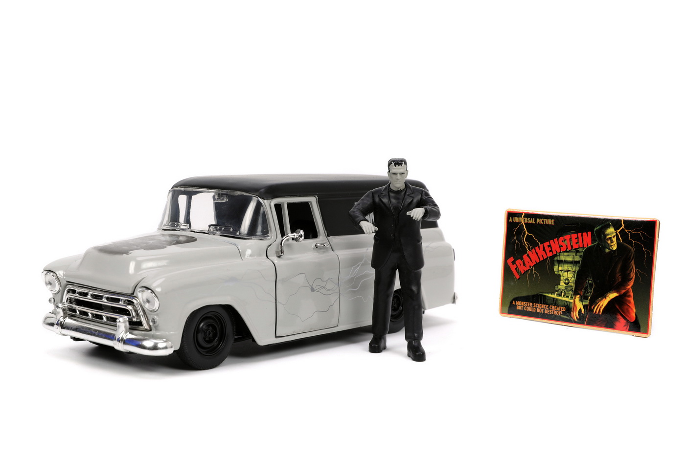 SET MASINUTA 1957 CHEVY SUBURBAN SI FIGURINA FRANKENSTEIN [2]