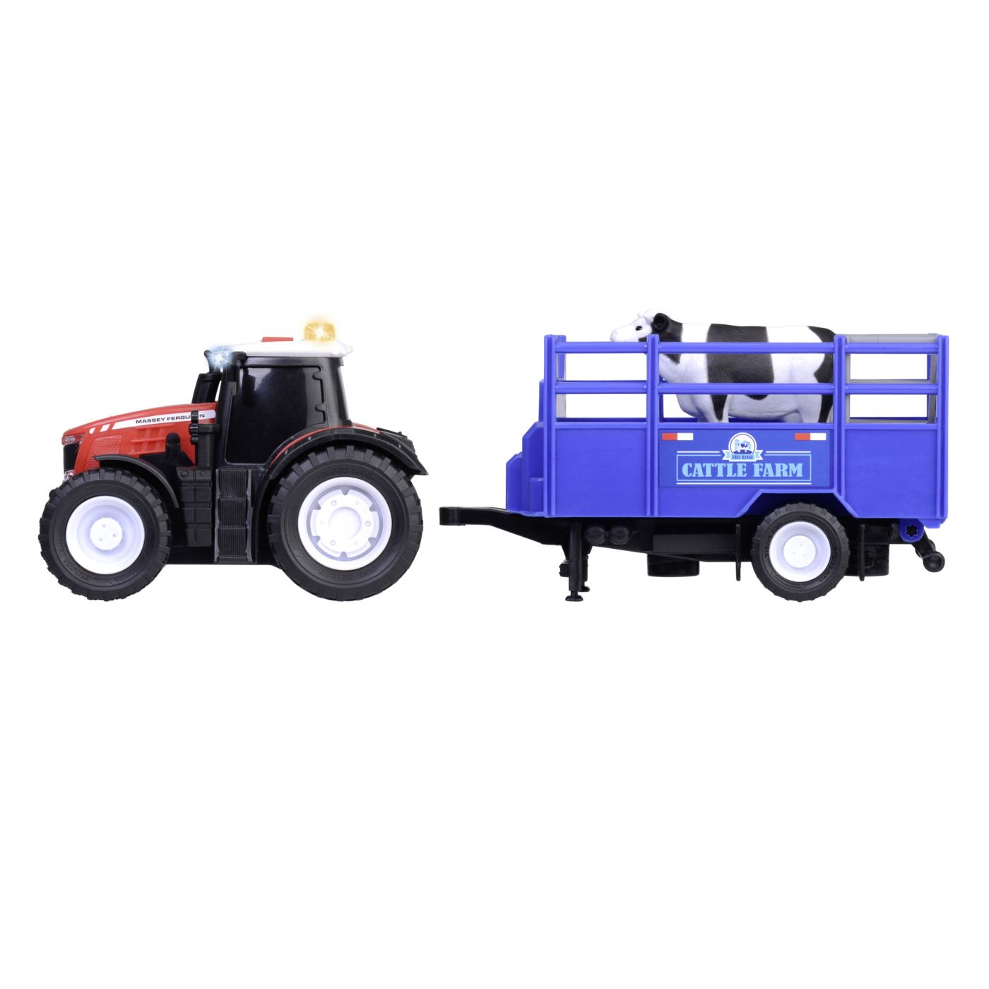 DICKIE MASSEY FERGUSON TRACTOR SI REMORCA CU SUNETE SI LUMINI [5]